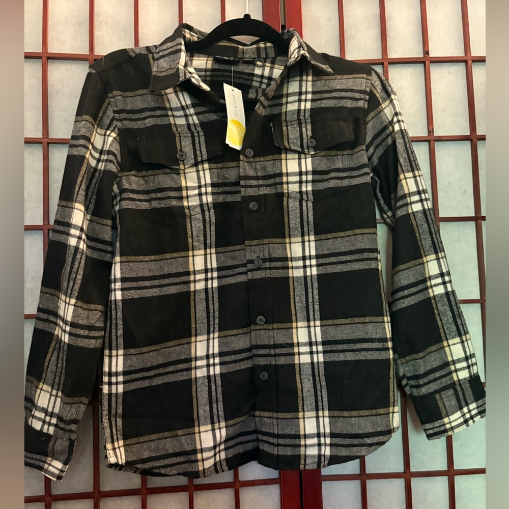 Burnside Black and White Button Down Shirt